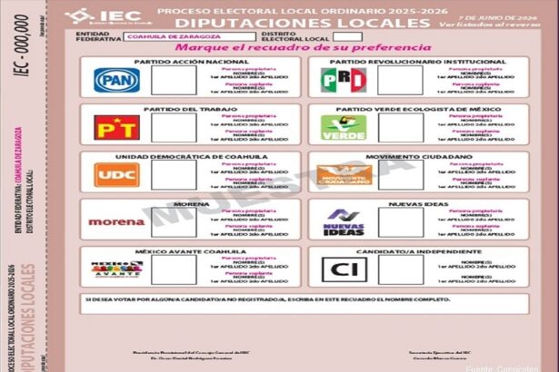 IEC presenta boleta y plataforma para elecciones 2026 en Coahuila