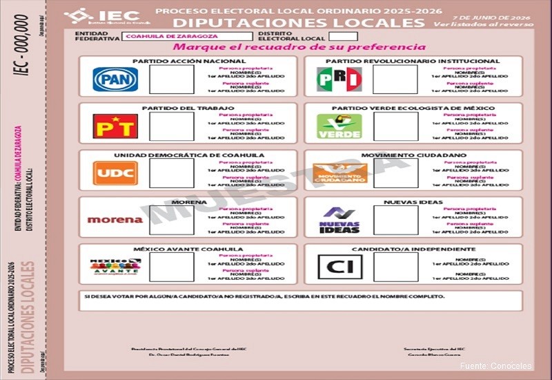 IEC presenta boleta y plataforma para elecciones 2026 en Coahuila