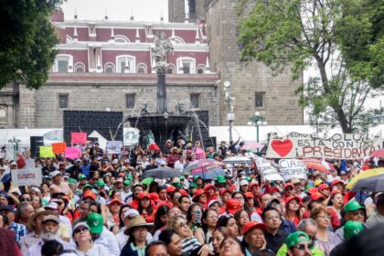 Simpatizantes de Morena respaldan a Sheinbaum en Puebla