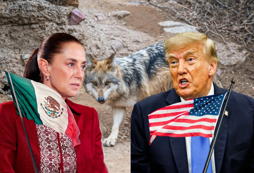 Trump revisa protección del lobo mexicano; Sheinbaum exige diálogo